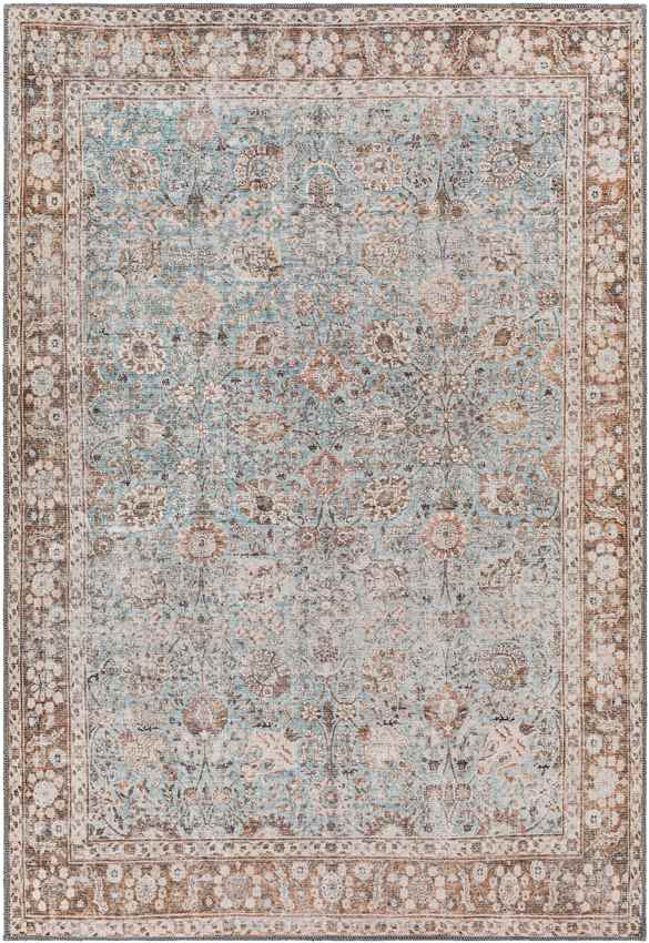 Markle Traditional Washable Rug, Dark Teal