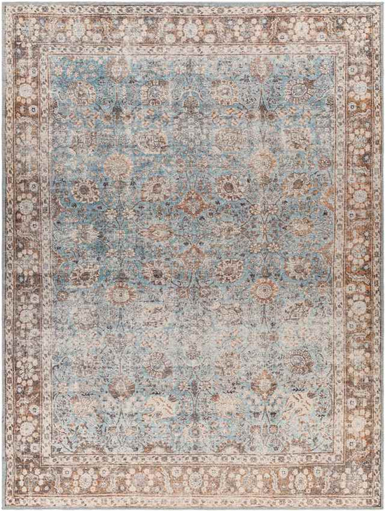 Markle Traditional Washable Rug, Dark Teal