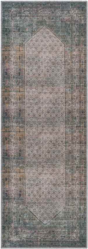 Hayri Traditional Washable Rug, Burnt Orange