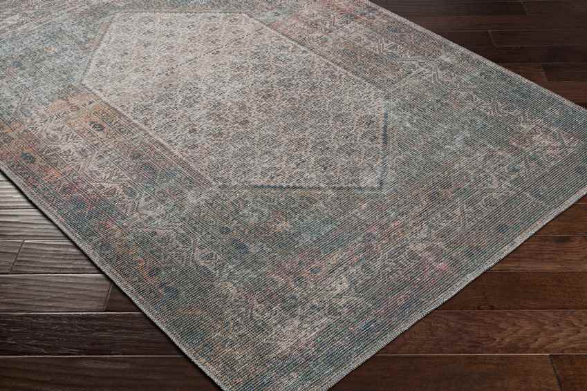 Hayri Traditional Washable Rug, Burnt Orange