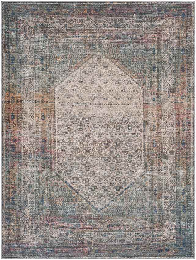 Hayri Traditional Washable Rug, Burnt Orange