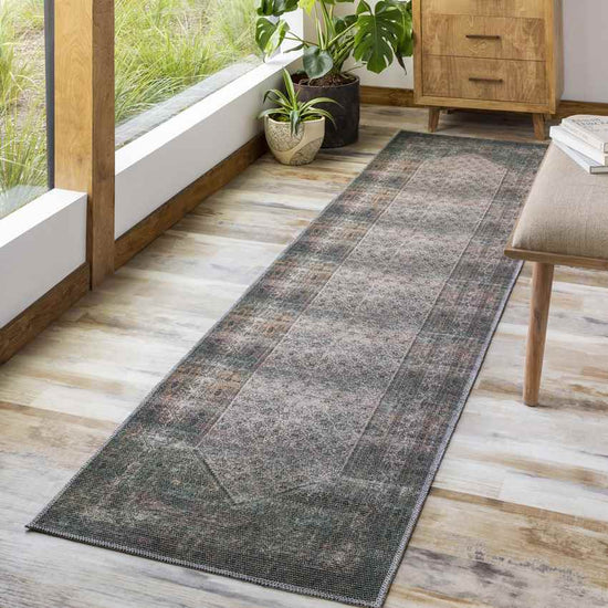 Hayri Traditional Washable Rug, Burnt Orange