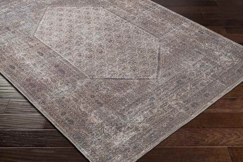 Hayri Traditional Washable Rug, Dark Red