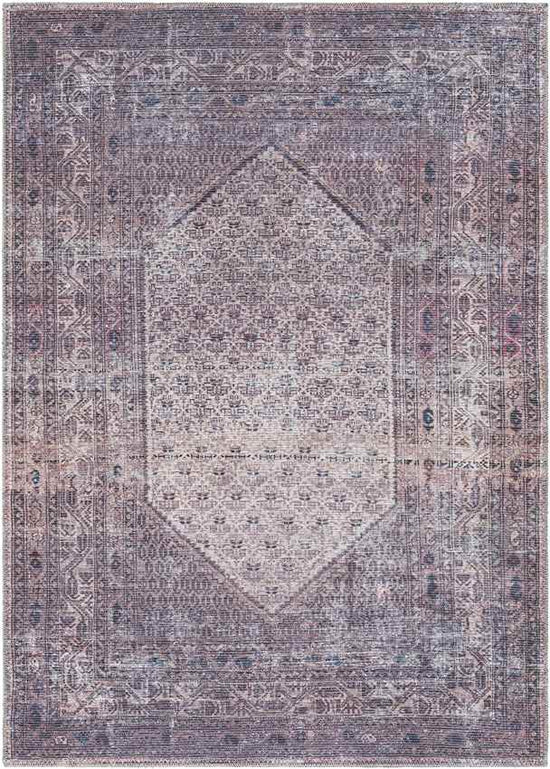 Hayri Traditional Washable Rug, Plum