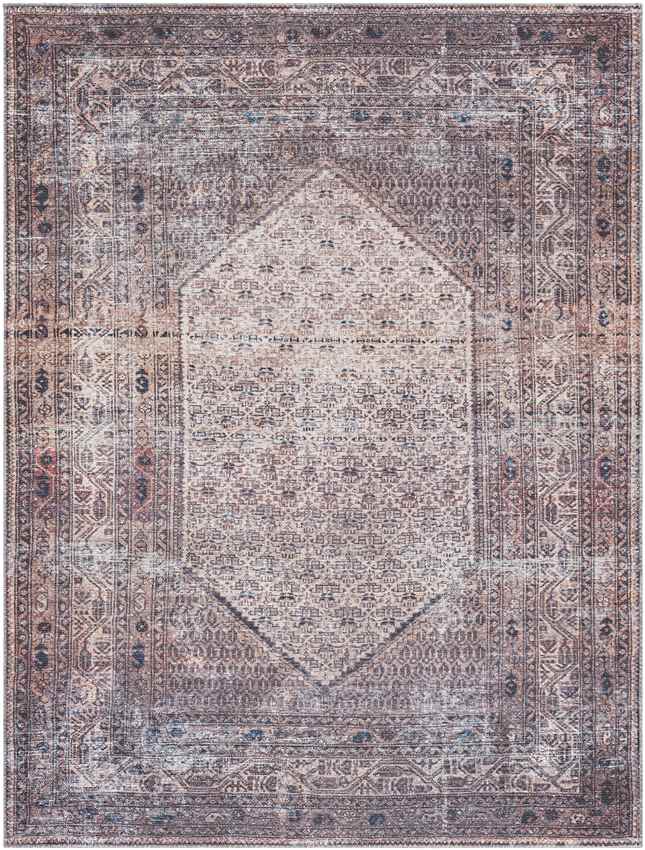 Hayri Traditional Washable Rug, Plum