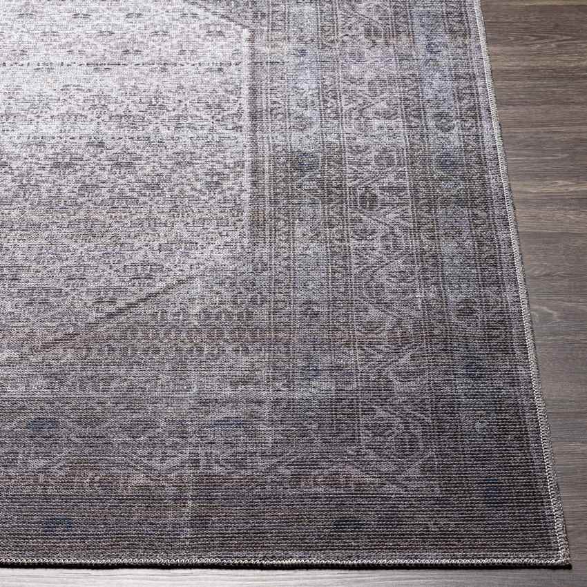 Hayri Traditional Washable Rug, Medium Gray