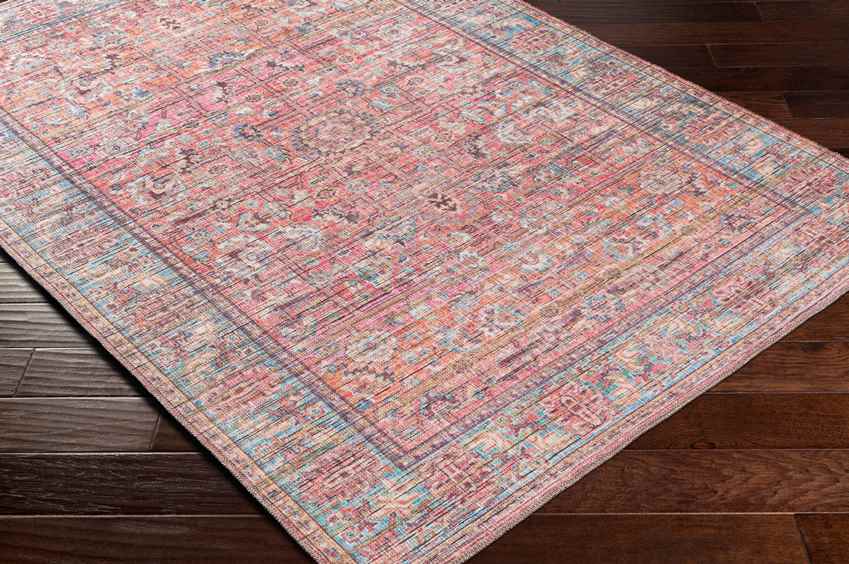 Mauckport Traditional Washable Rug, Coral