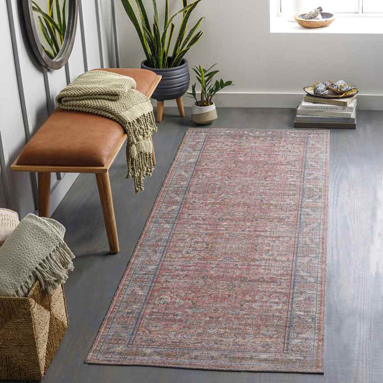 Mauckport Traditional Washable Rug, Coral