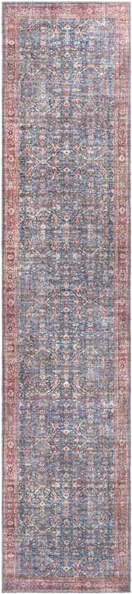 Royal Center Traditional Washable Rug, Denim