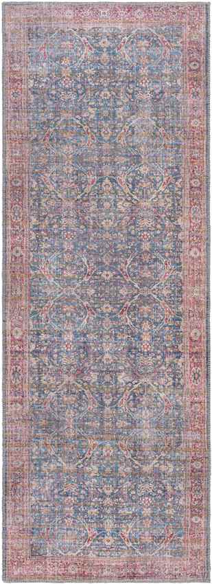 Royal Center Traditional Washable Rug, Denim