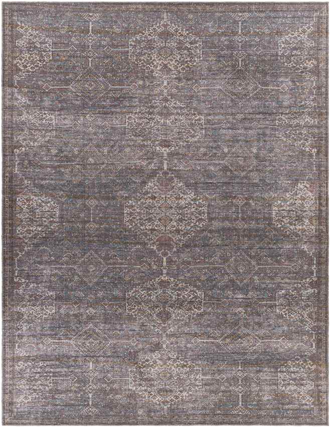 St John Traditional Washable Rug, Brown