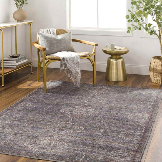 St John Traditional Washable Rug, Brown