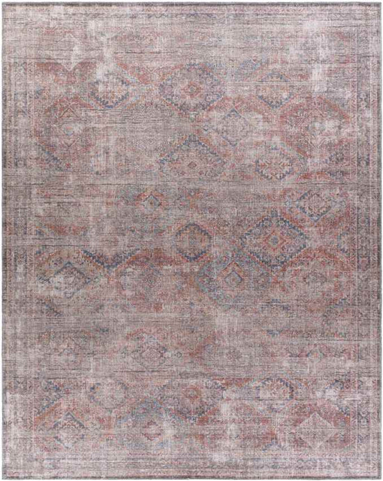 Merrillville Traditional Washable Rug, Brick Red