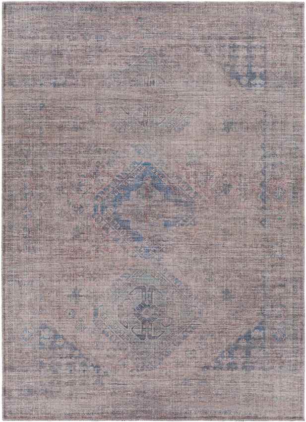 Michiana Shores Traditional Washable Rug, Pale Blue