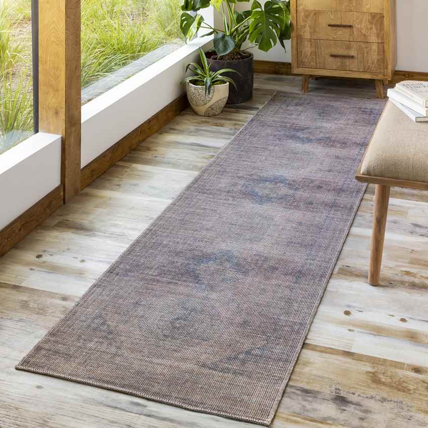 Michiana Shores Traditional Washable Rug, Pale Blue