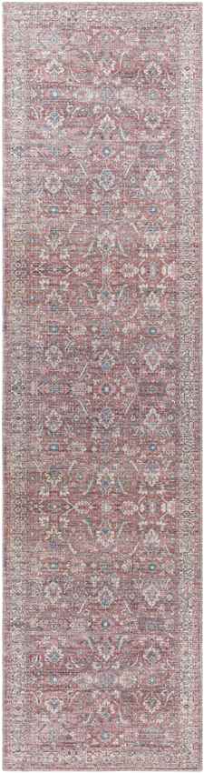 Milltown Traditional Washable Rug, Red