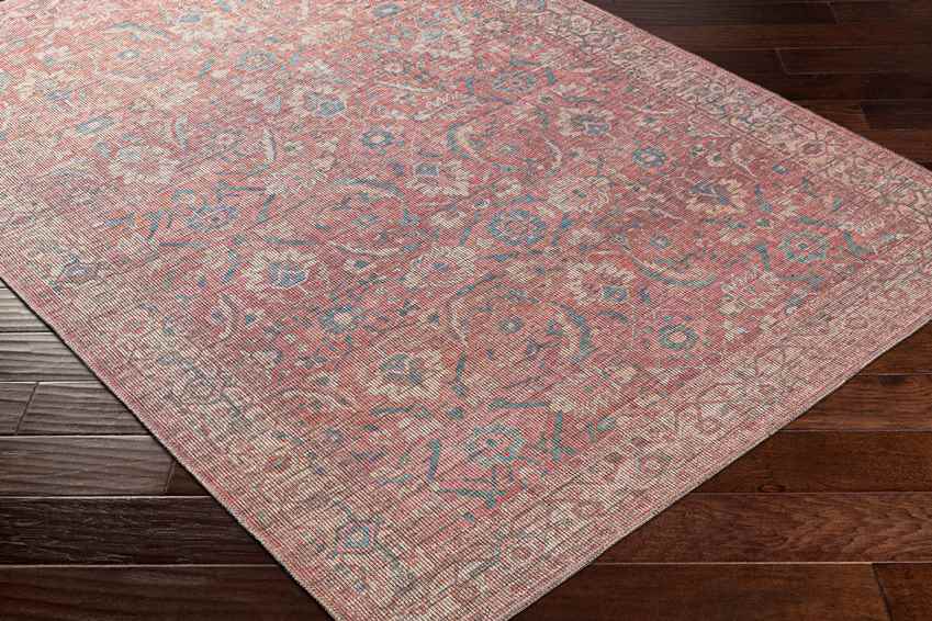 Milltown Traditional Washable Rug, Red