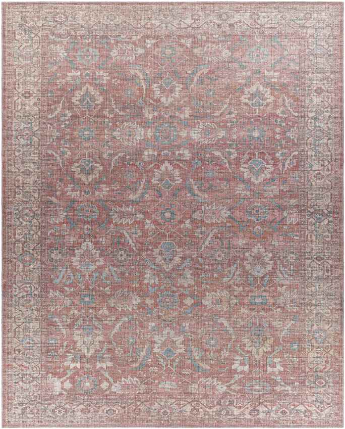 Milltown Traditional Washable Rug, Red