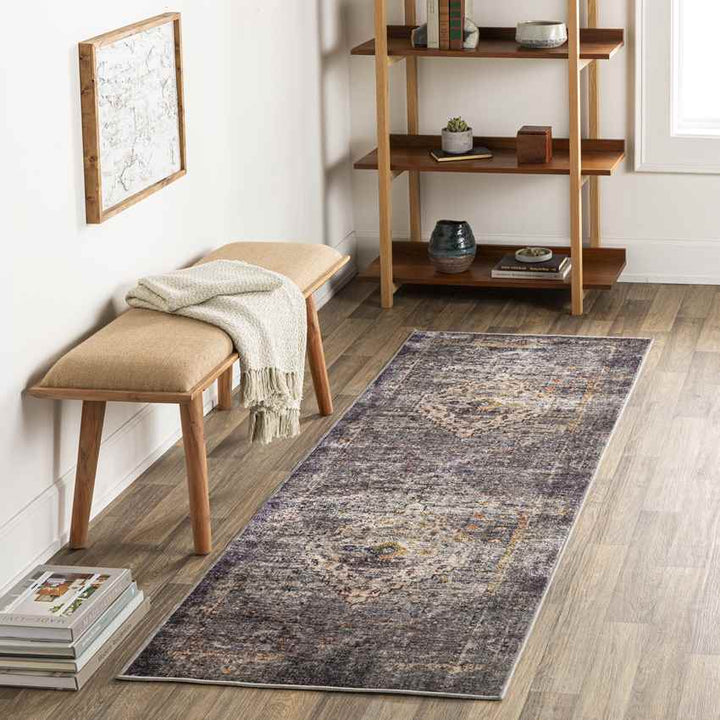 Veedersburg Traditional Washable Rug, Dark Brown