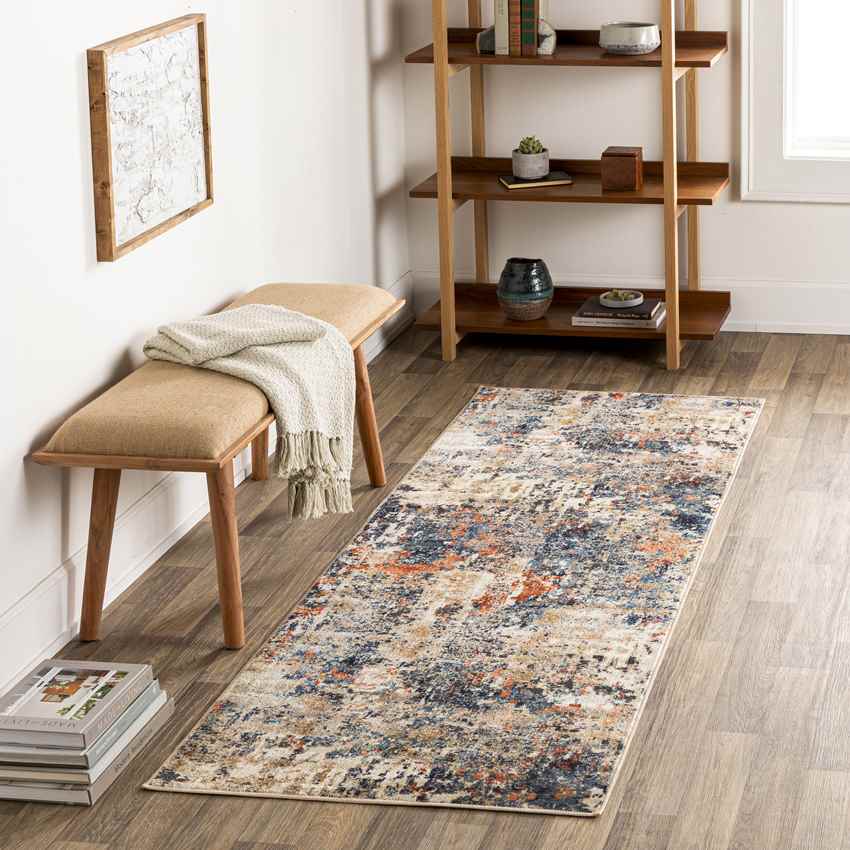 Vera Cruz Modern Washable Rug, Navy