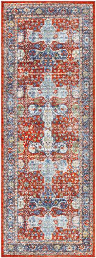 Palos Hills Traditional Washable Rug, Bright Red