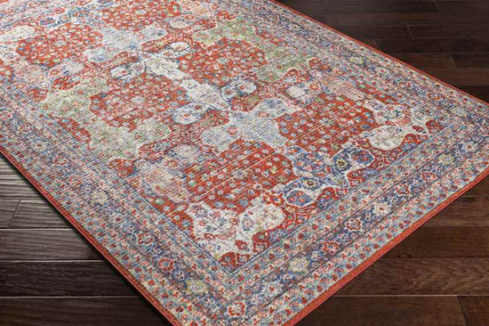 Palos Hills Traditional Washable Rug, Bright Red