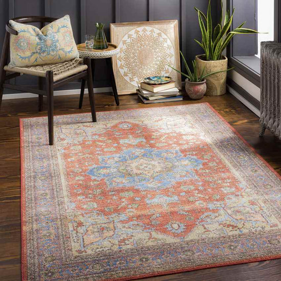 Park Ridge Traditional Washable Rug, Burnt Orange