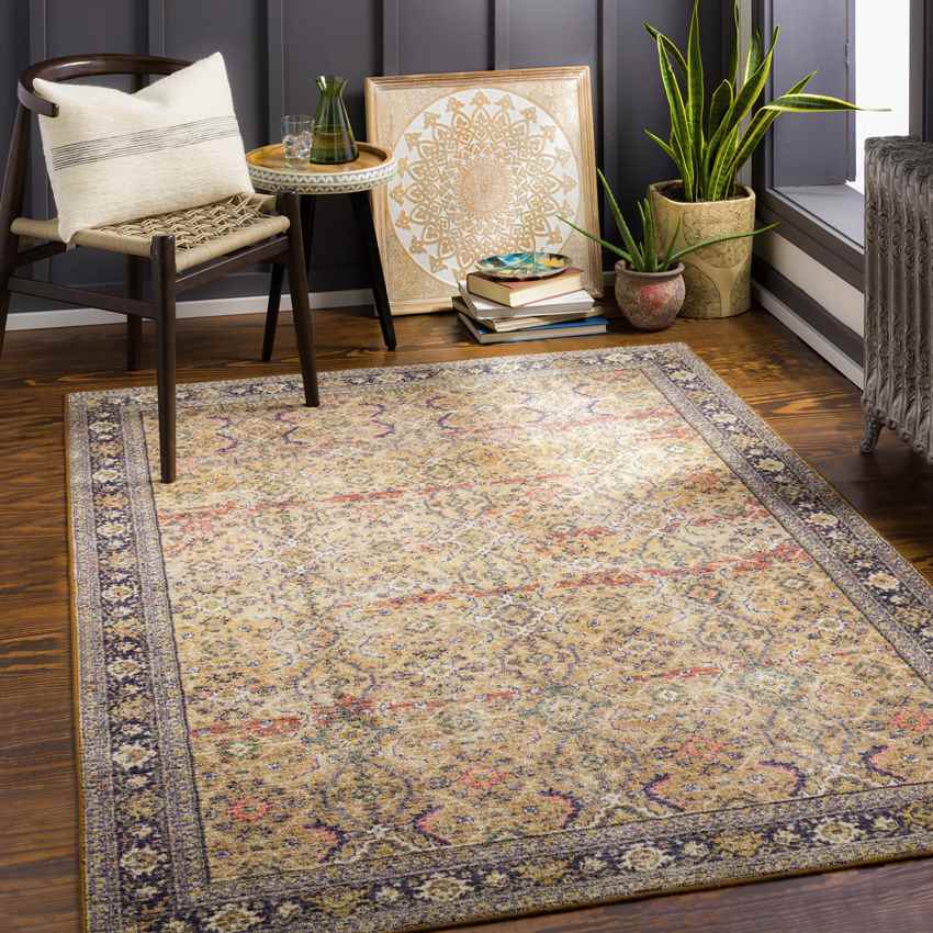 Paw Paw Traditional Washable Rug, Tan