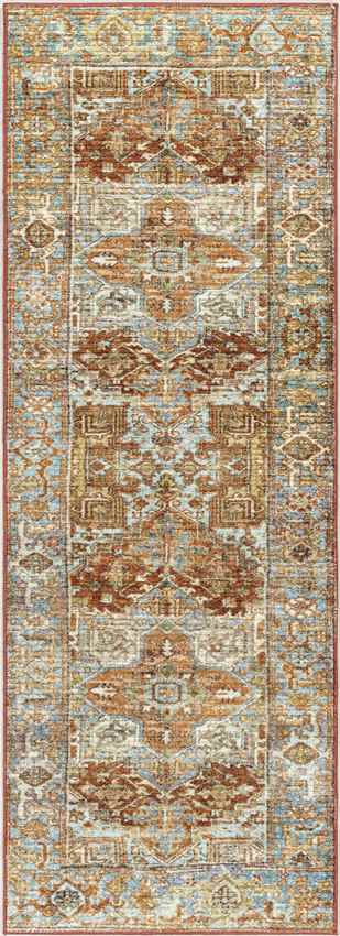 Peoria Heights Traditional Washable Rug, Burnt Orange