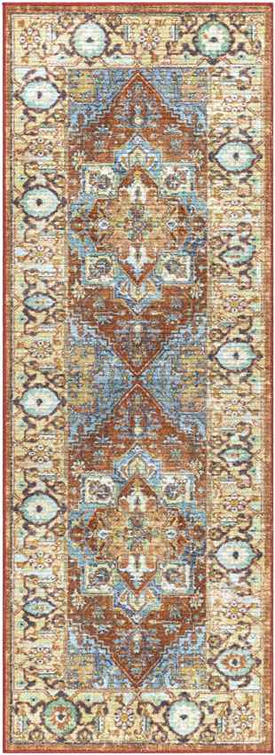 Pingree Grove Traditional Washable Rug, Burnt Orange