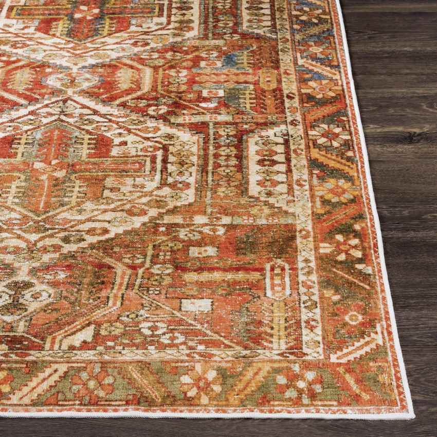 St David Global Washable Rug, Burnt Orange