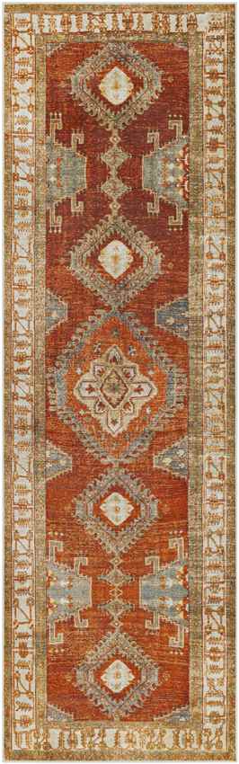 St Elmo Global Washable Rug, Burnt Orange