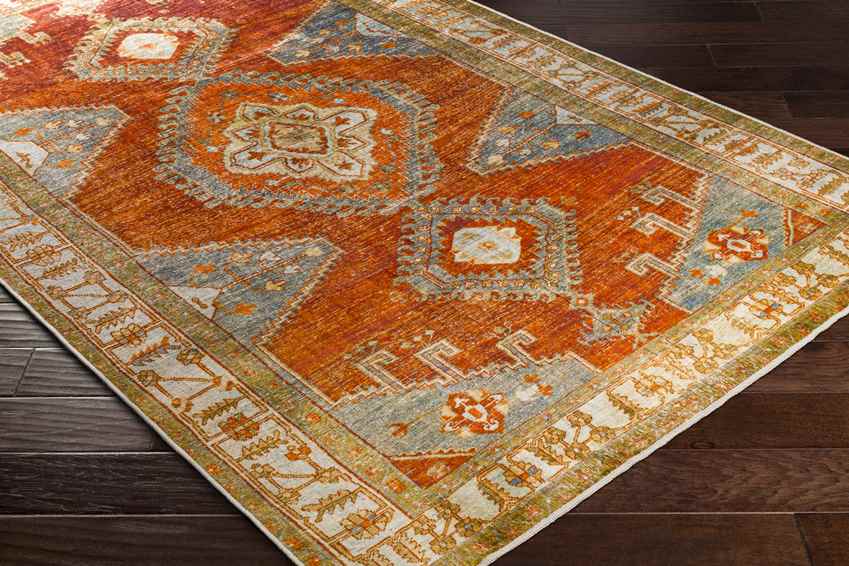 St Elmo Global Washable Rug, Burnt Orange