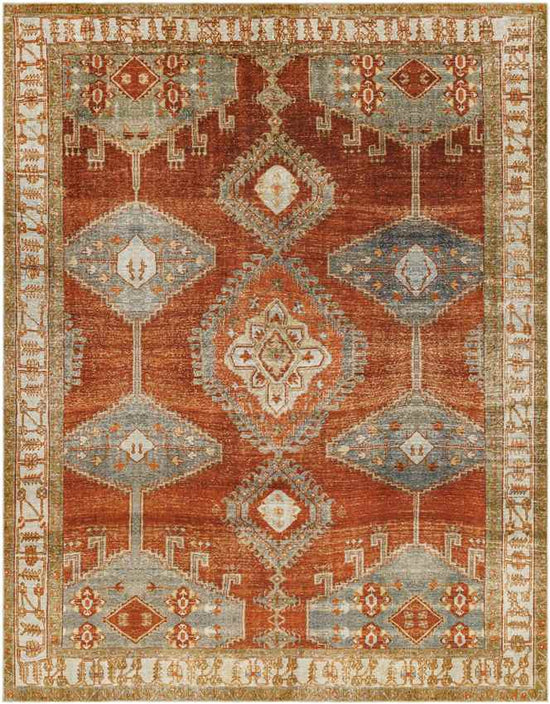 St Elmo Global Washable Rug, Burnt Orange