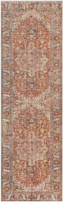 St Jacob Traditional Washable Rug, Burnt Orange