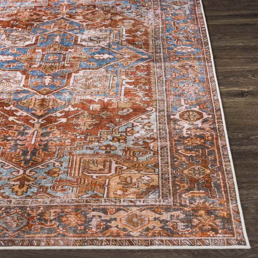 St Johns Traditional Washable Rug, Burnt Orange