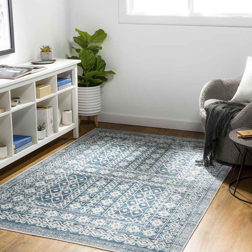 St Leon Global Washable Rug, Sky Blue