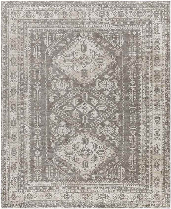 Salamonia Traditional Washable Rug, Dark Brown