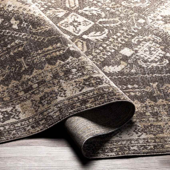 Salamonia Traditional Washable Rug, Dark Brown