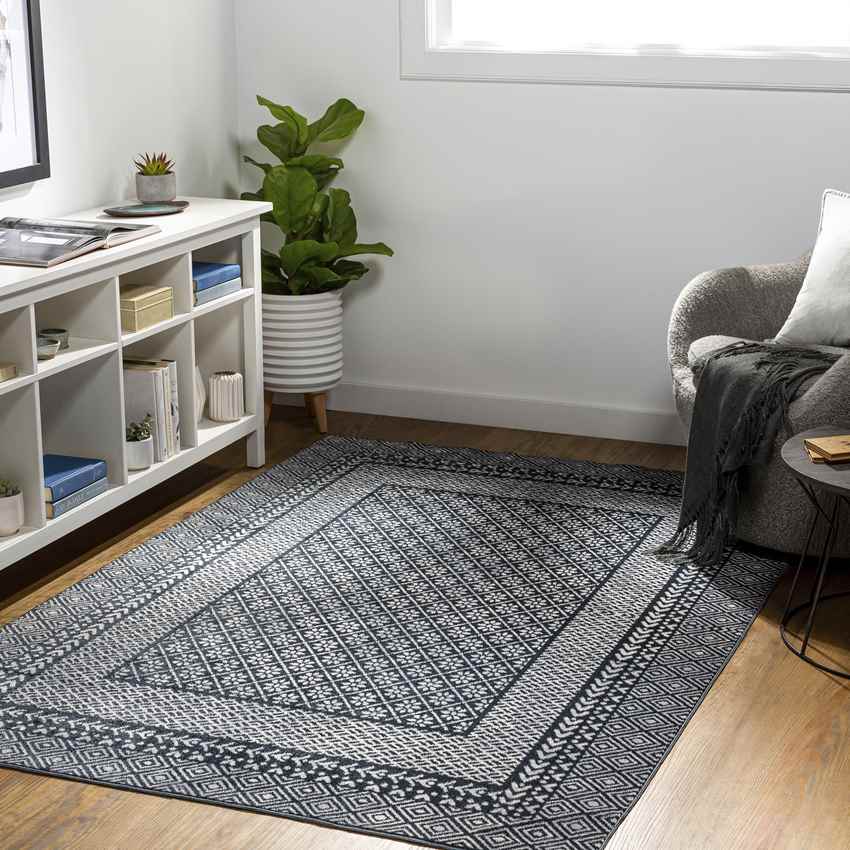 Schererville Traditional Washable Rug, Ink