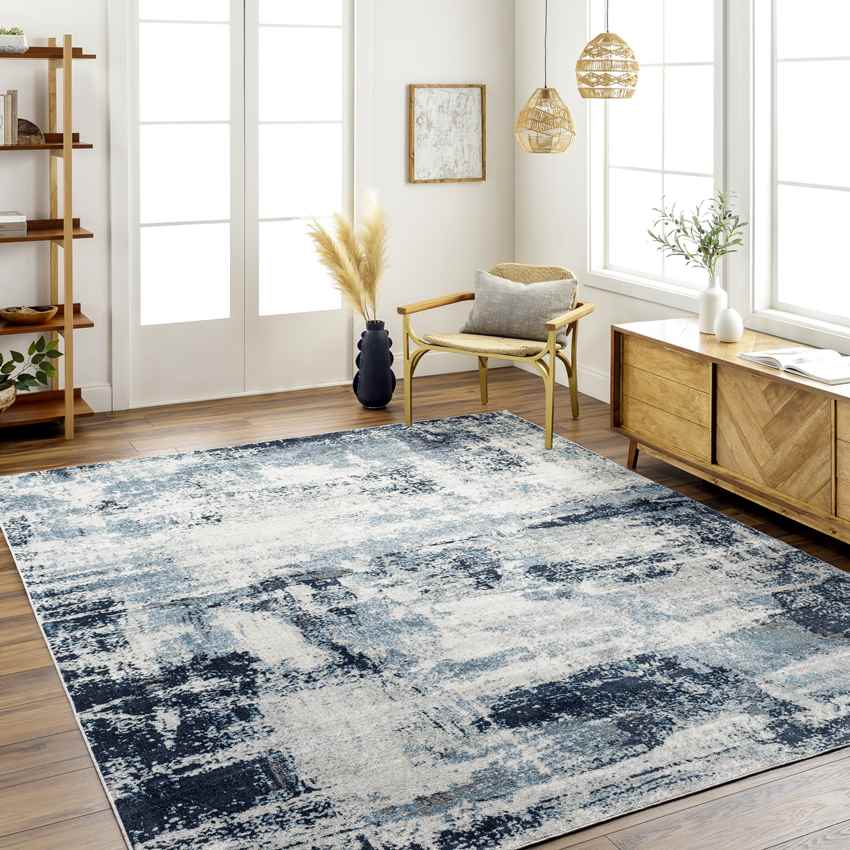 Shadeland Traditional Washable Rug, Denim