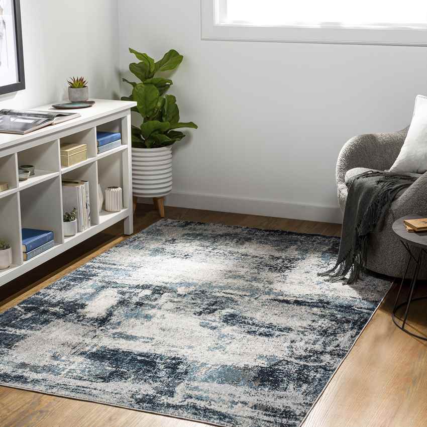 Shadeland Traditional Washable Rug, Denim