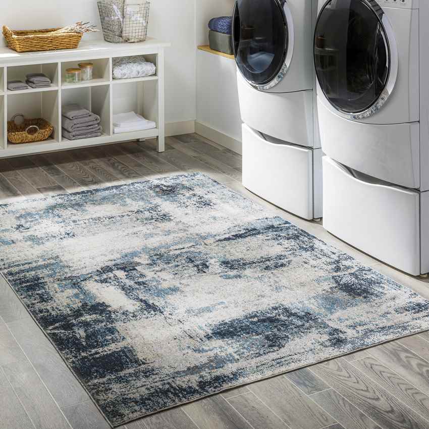 Shadeland Traditional Washable Rug, Denim