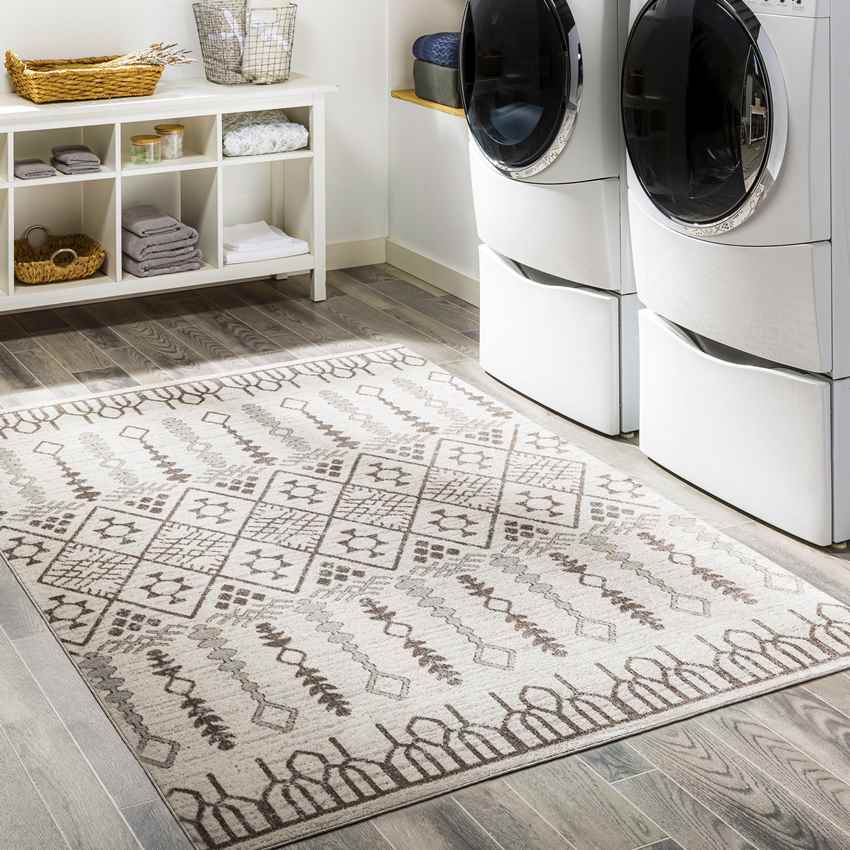 Sharpsville Cottage Washable Rug, Beige