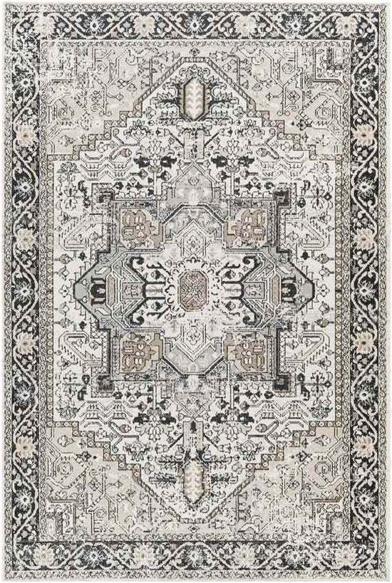 West Baden Traditional Washable Rug, Beige