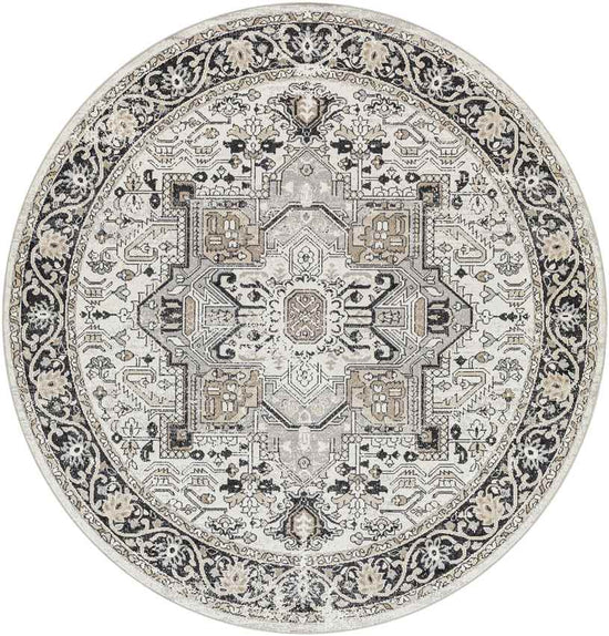 West Baden Traditional Washable Rug, Beige