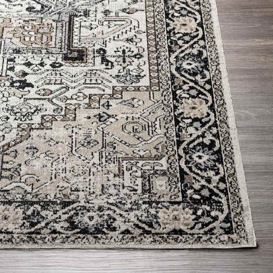 West Baden Traditional Washable Rug, Beige