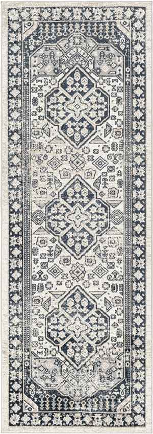 West College Traditional Washable Rug, Light Gray