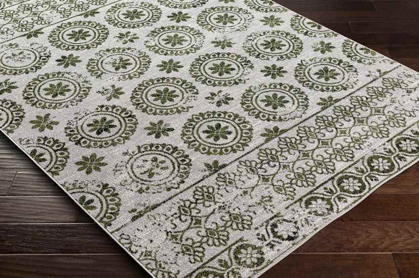 William Traditional Washable Rug, Sage