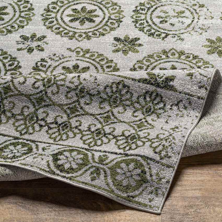 William Traditional Washable Rug, Sage